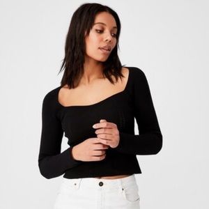 Cotton On Ribbed Fashion Long Sleeve